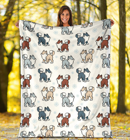 Alaskan Malamute Pattern Print Design 02 Premium Blanket