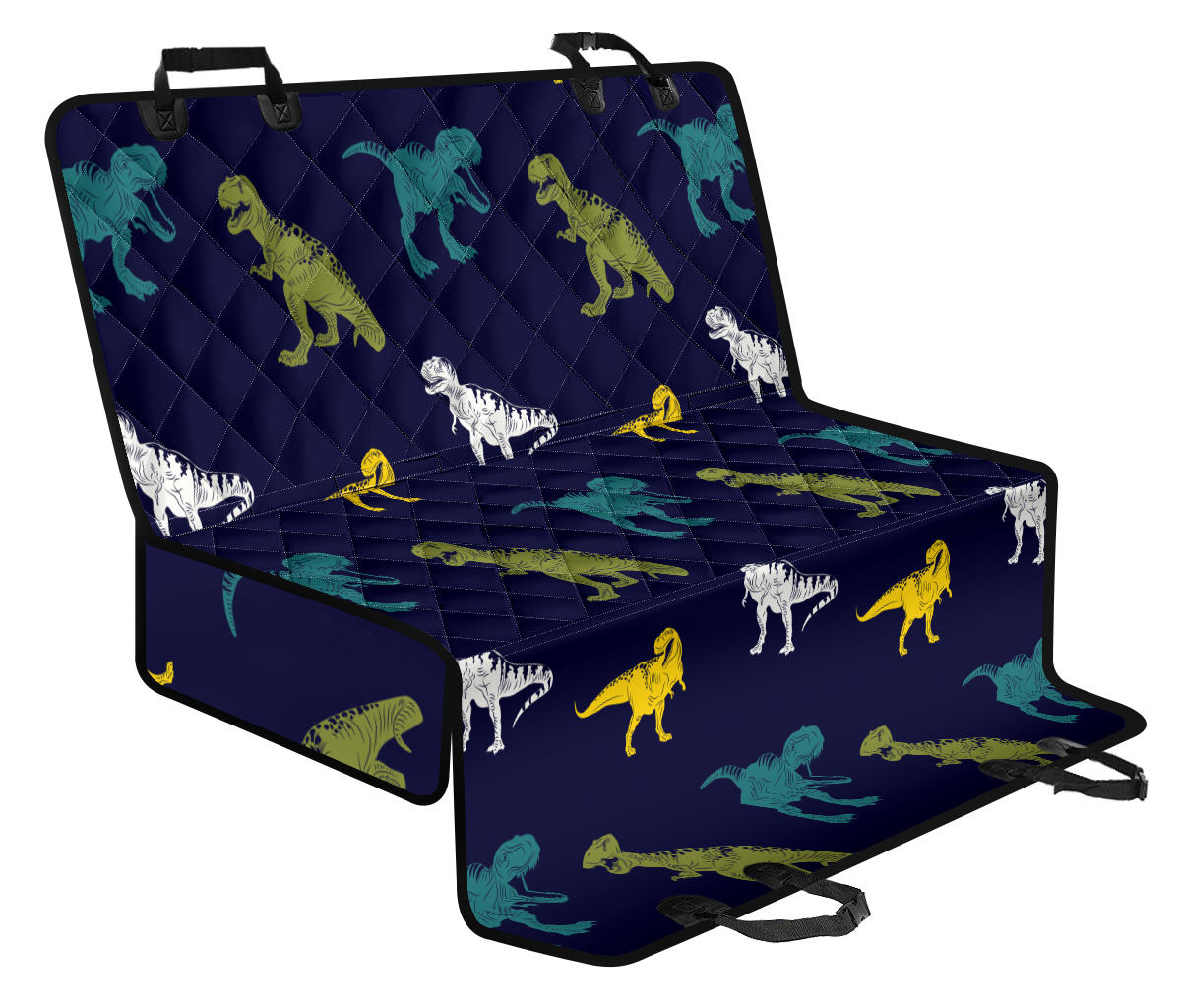 T Rex Pattern Print Design A07 Rear Dog Car Seat Cover Hammock