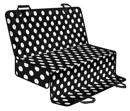 Polka Dot Black White Pattern Print Design 03 Rear Dog Car Seat Cover Hammock
