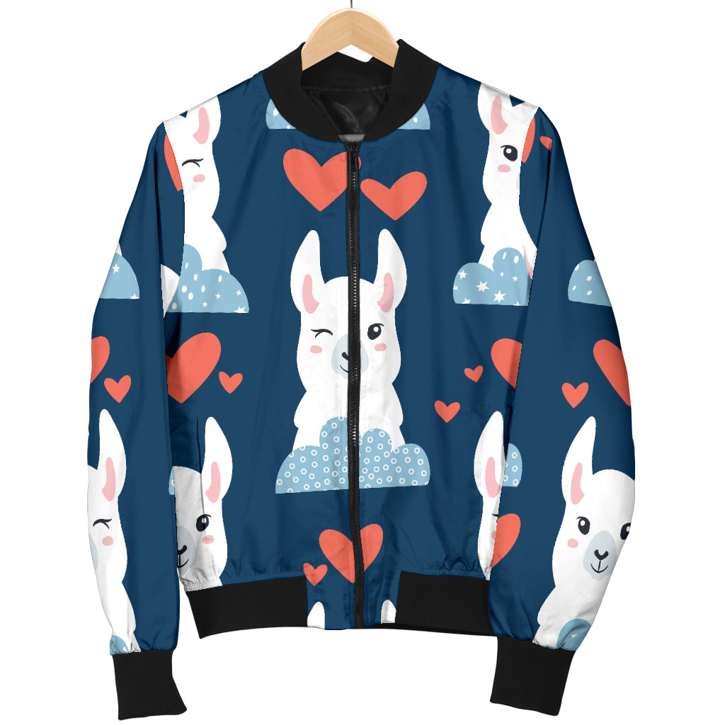 Alpaca Love Pattern Print Design 05 Men Bomber Jacket