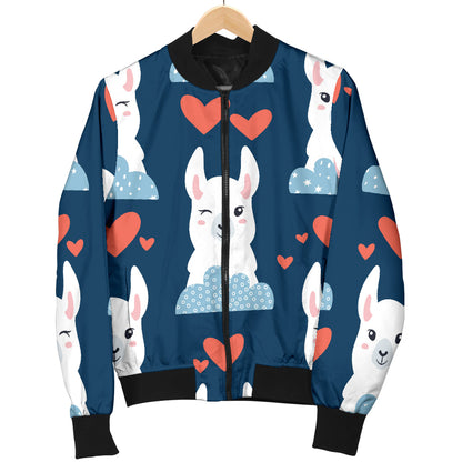 Alpaca Love Pattern Print Design 05 Men Bomber Jacket