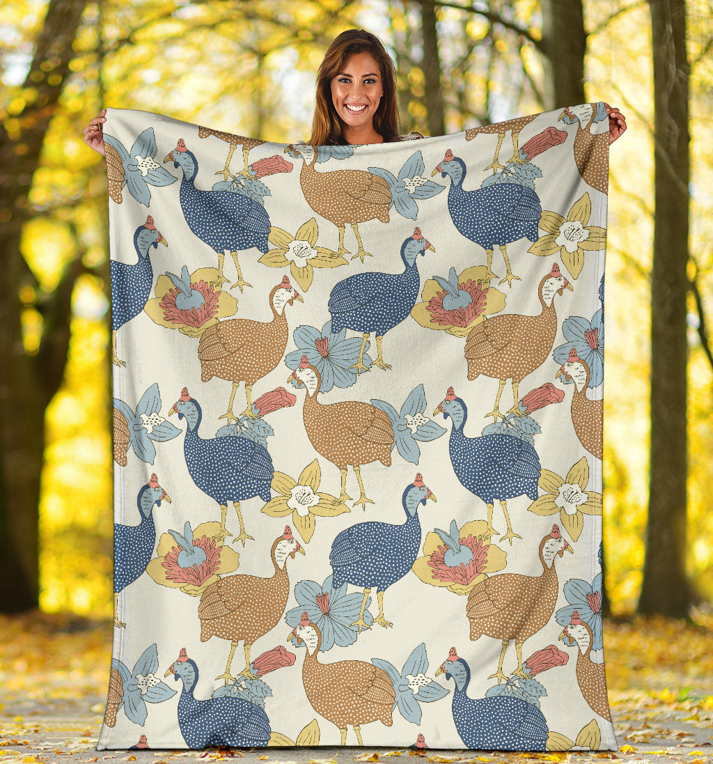Guinea Fowl Pattern Print Design 01 Premium Blanket