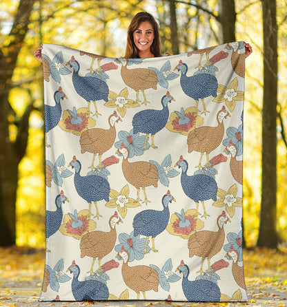 Guinea Fowl Pattern Print Design 01 Premium Blanket