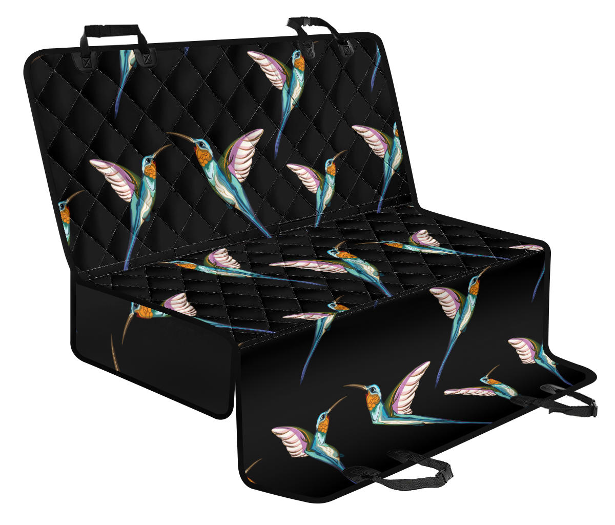Hummingbird Pattern Print Design 06 Rear Dog Car Seat Cover Hammock