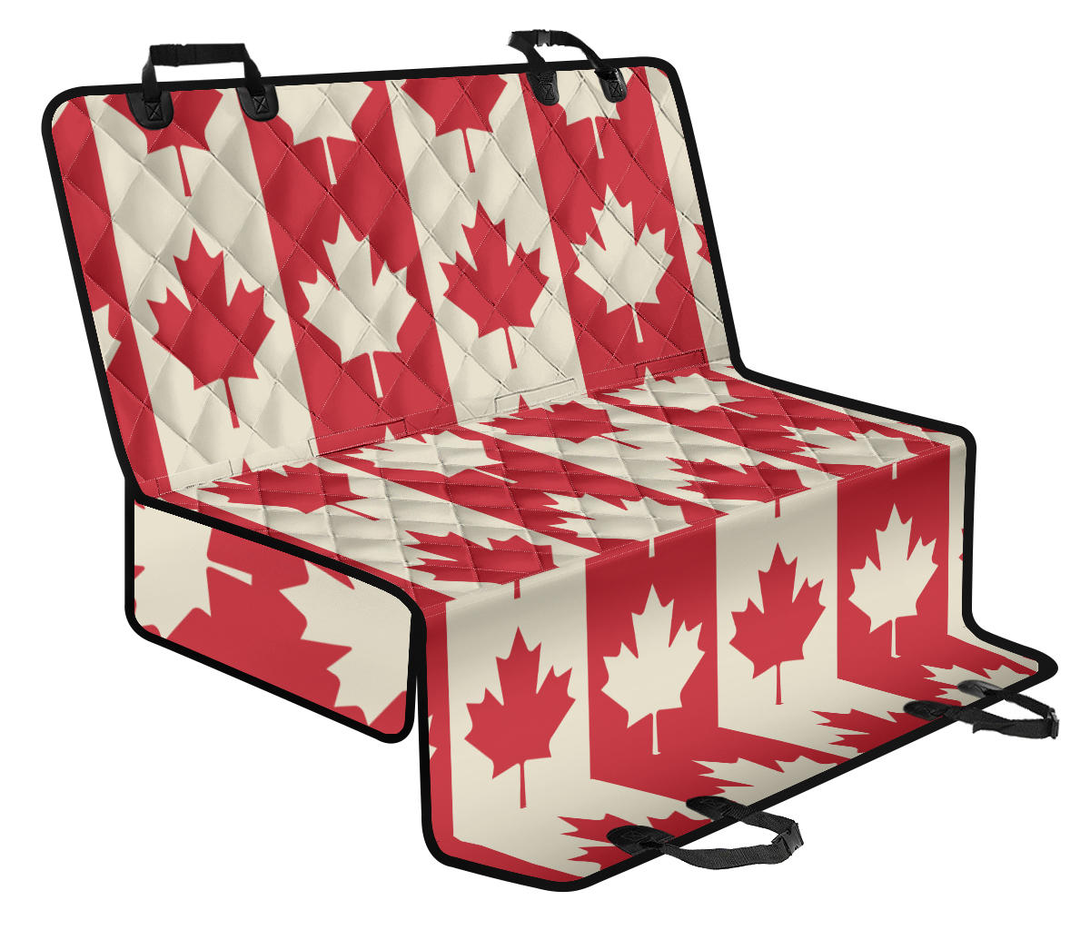 Maple Leaf Pattern Print Design 02 Rear Dog Car Seat Cover Hammock