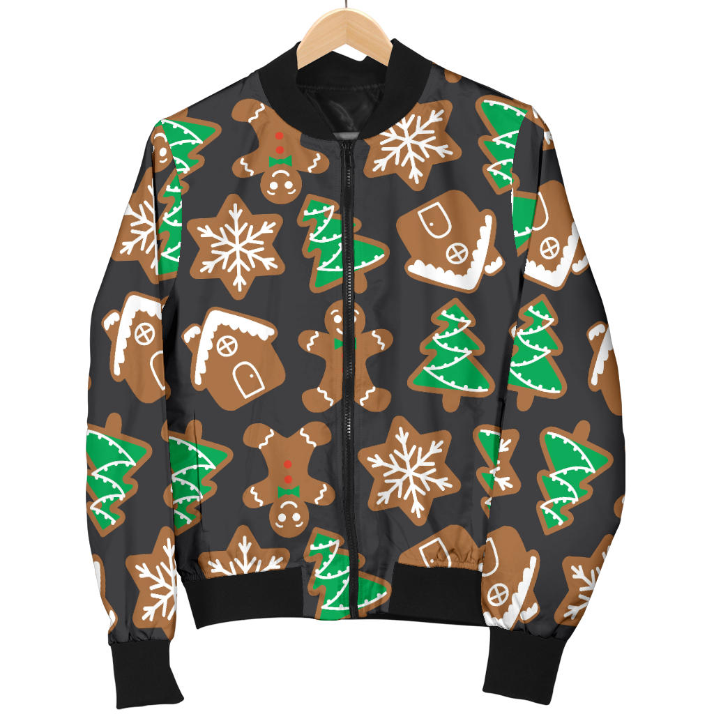 Gingerbread Pattern Print Design 02 Men Bomber Jacket