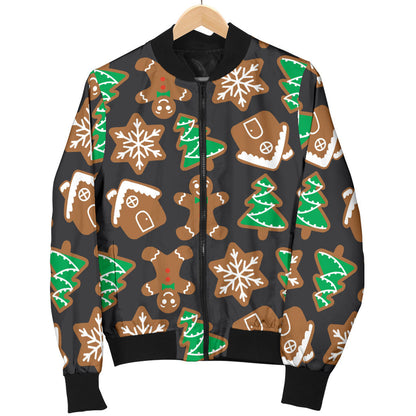 Gingerbread Pattern Print Design 02 Men Bomber Jacket