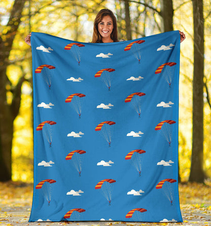 Skydiving Pattern Print Design 02 Premium Blanket
