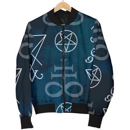 Pentagram Pattern Print Design A03 Men Bomber Jacket