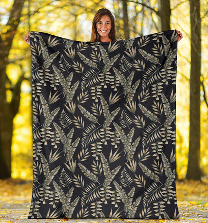 Banana Leaf Pattern Print Design 07 Premium Blanket
