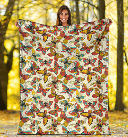 Butterfly Pattern Print Design 02 Premium Blanket
