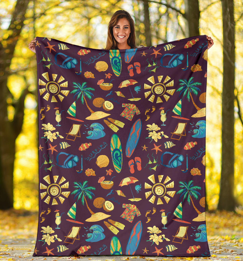 Aloha Hawaii Pattern Print Design 01 Premium Blanket