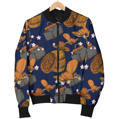 Cowboy Pattern Print Design 03 Men Bomber Jacket