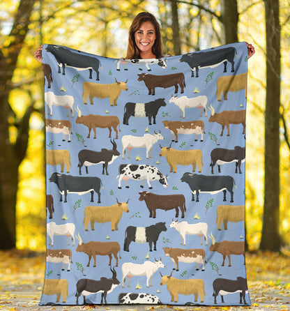 Cattle Pattern Print Design 02 Premium Blanket