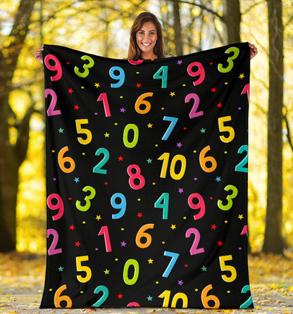 Number Pattern Print Design A04 Premium Blanket