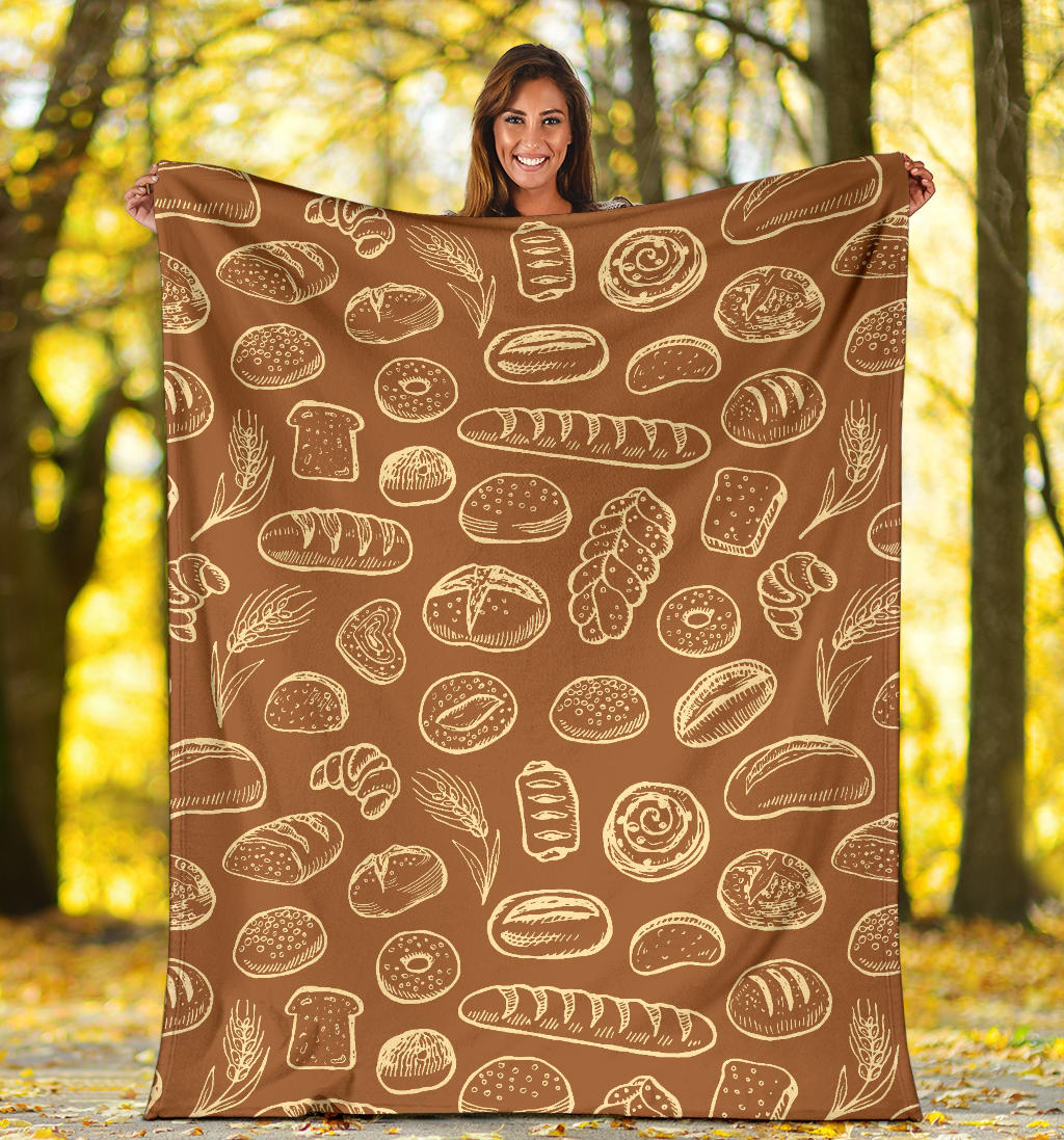 Bread Pattern Print Design 03 Premium Blanket