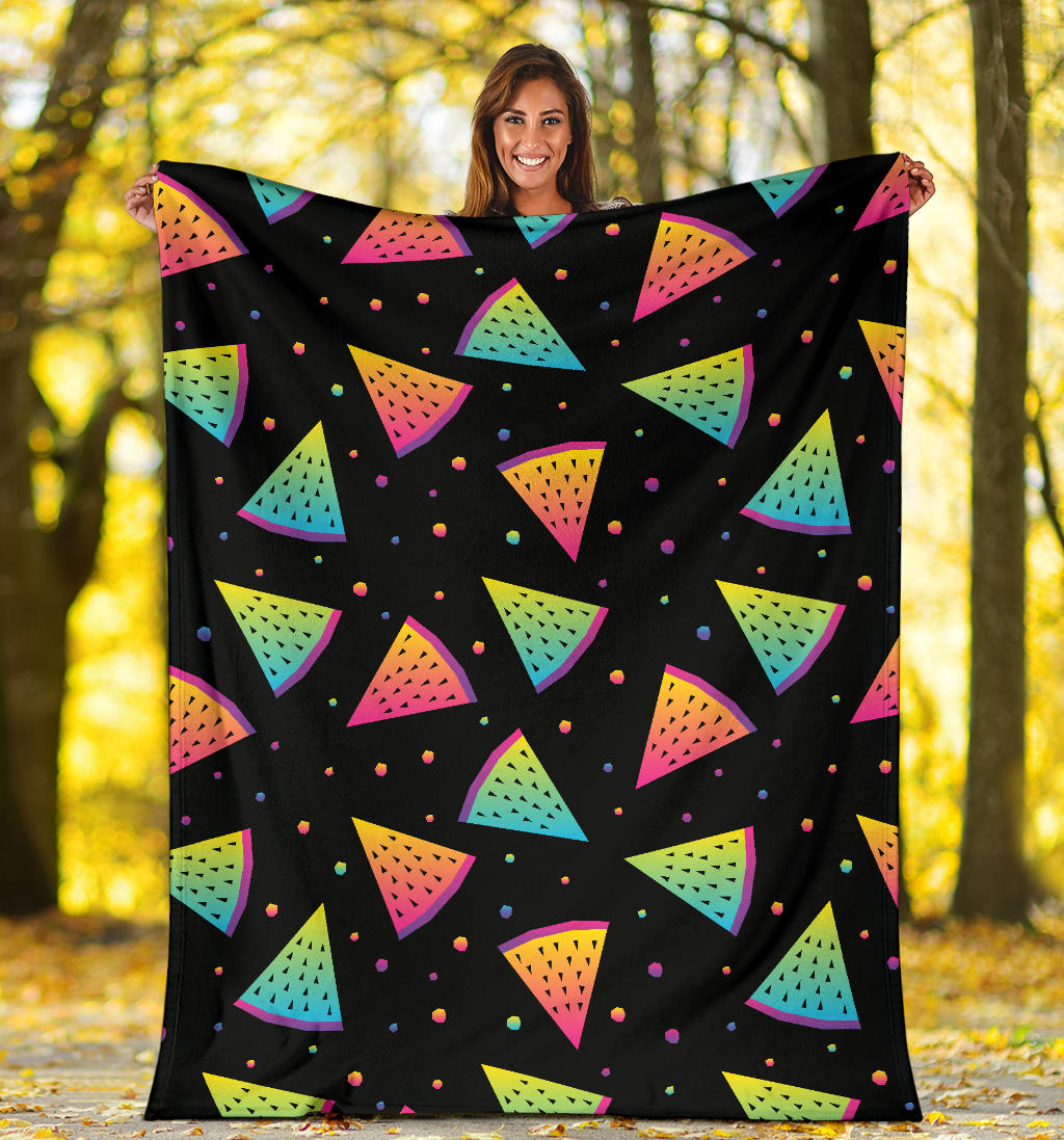 Rainbow Watermelon Pattern Print Design A04 Premium Blanket