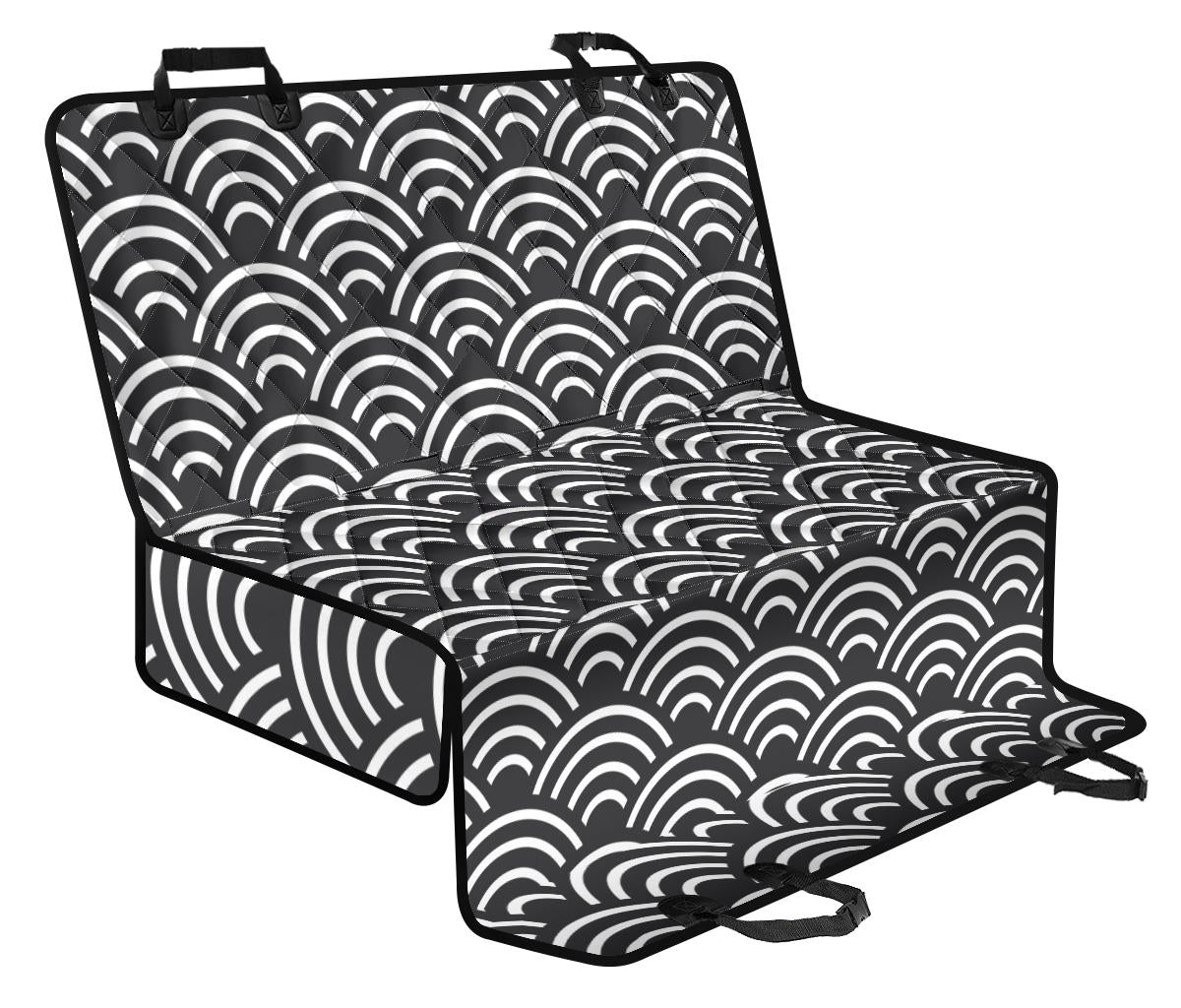 Scales Black White Pattern Print Design 03 Rear Dog Car Seat Cover Hammock