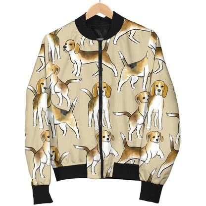 Beagle Pattern Print Design 04 Men Bomber Jacket