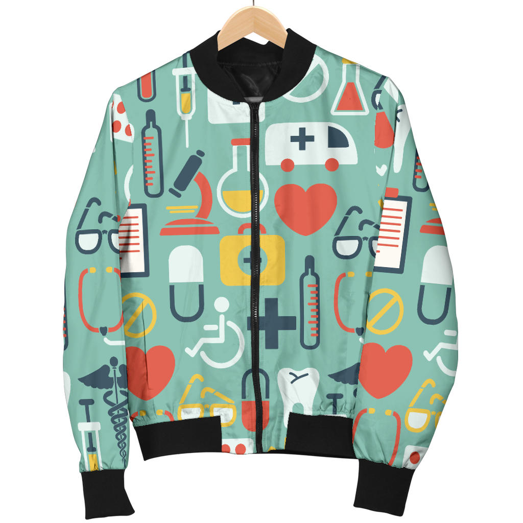 Medical Pattern Print Design 02 Men Bomber Jacket