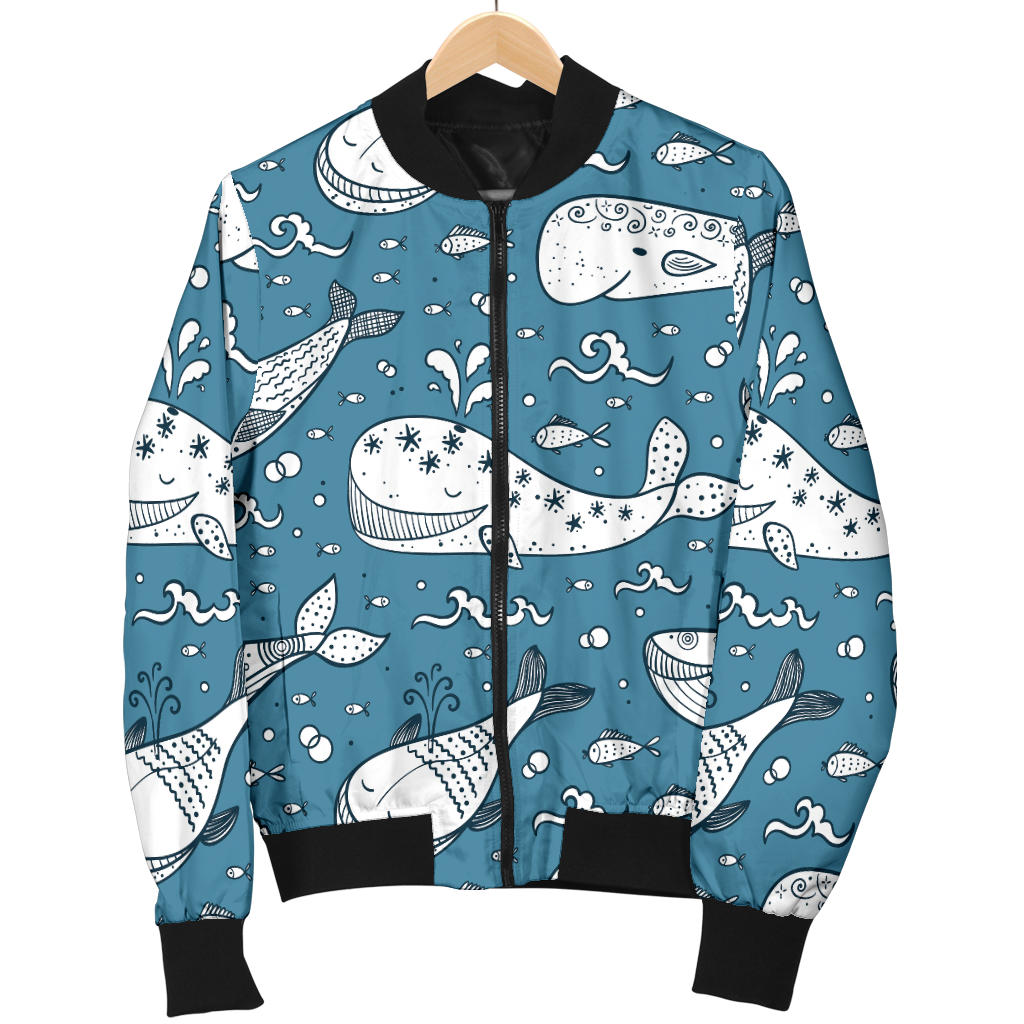 Humpback Whale Pattern Print Design 03 Men Bomber Jacket