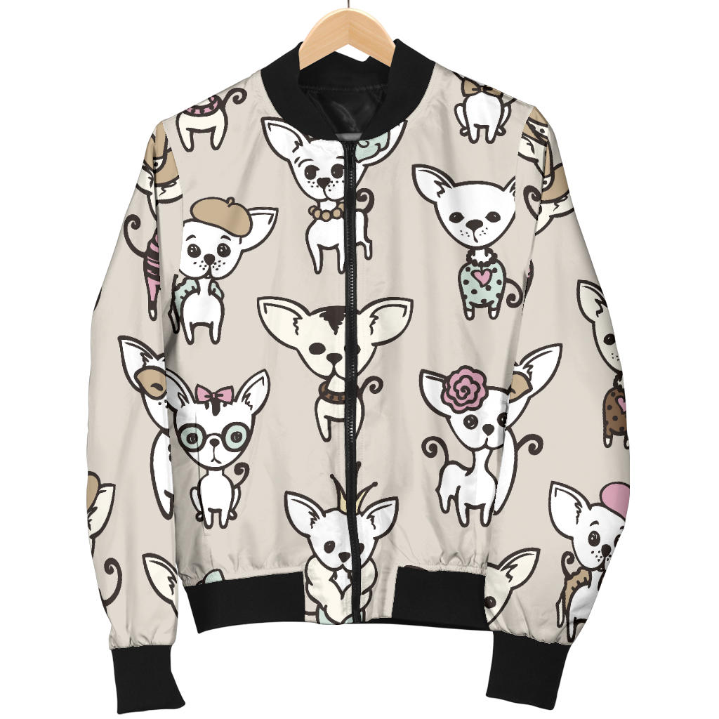 Chihuahua Pattern Print Design 02 Men Bomber Jacket