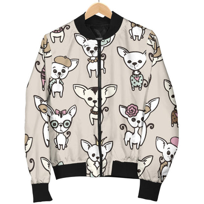 Chihuahua Pattern Print Design 02 Men Bomber Jacket