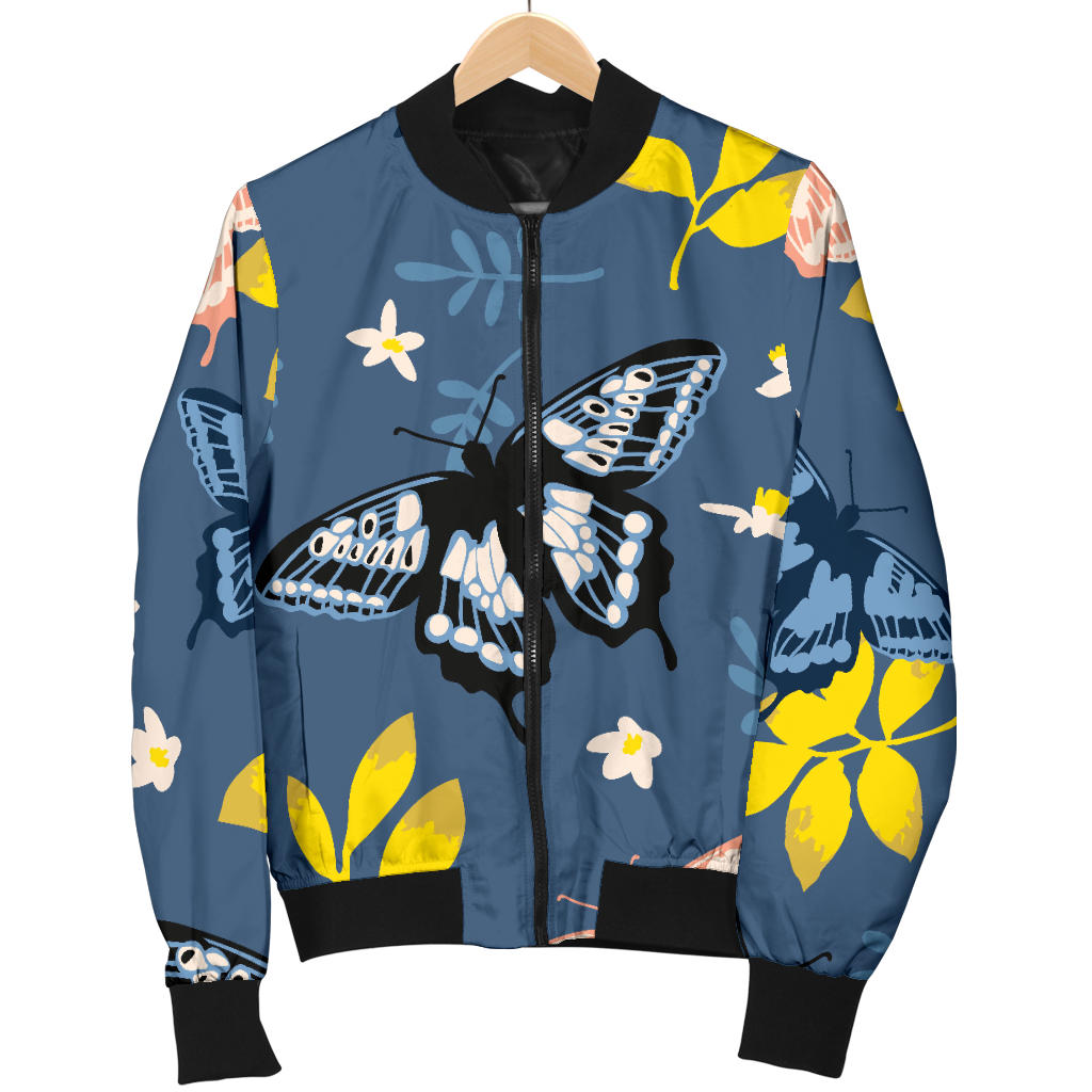Monarch Butterfly Pattern Print Design 02 Men Bomber Jacket