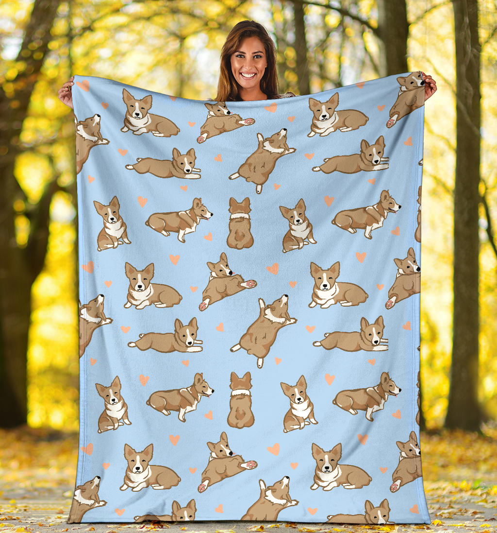 Pembroke Welsh Corgis Pattern Print Design A05 Premium Blanket
