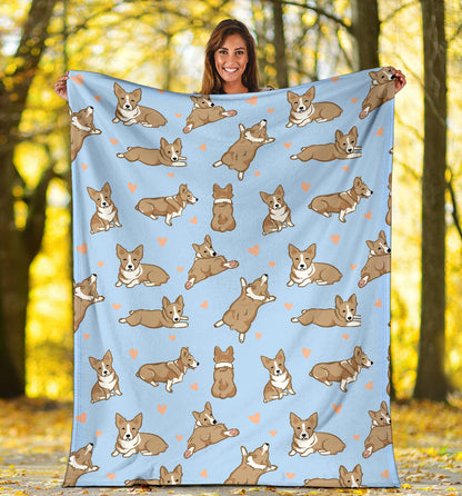 Pembroke Welsh Corgis Pattern Print Design A05 Premium Blanket