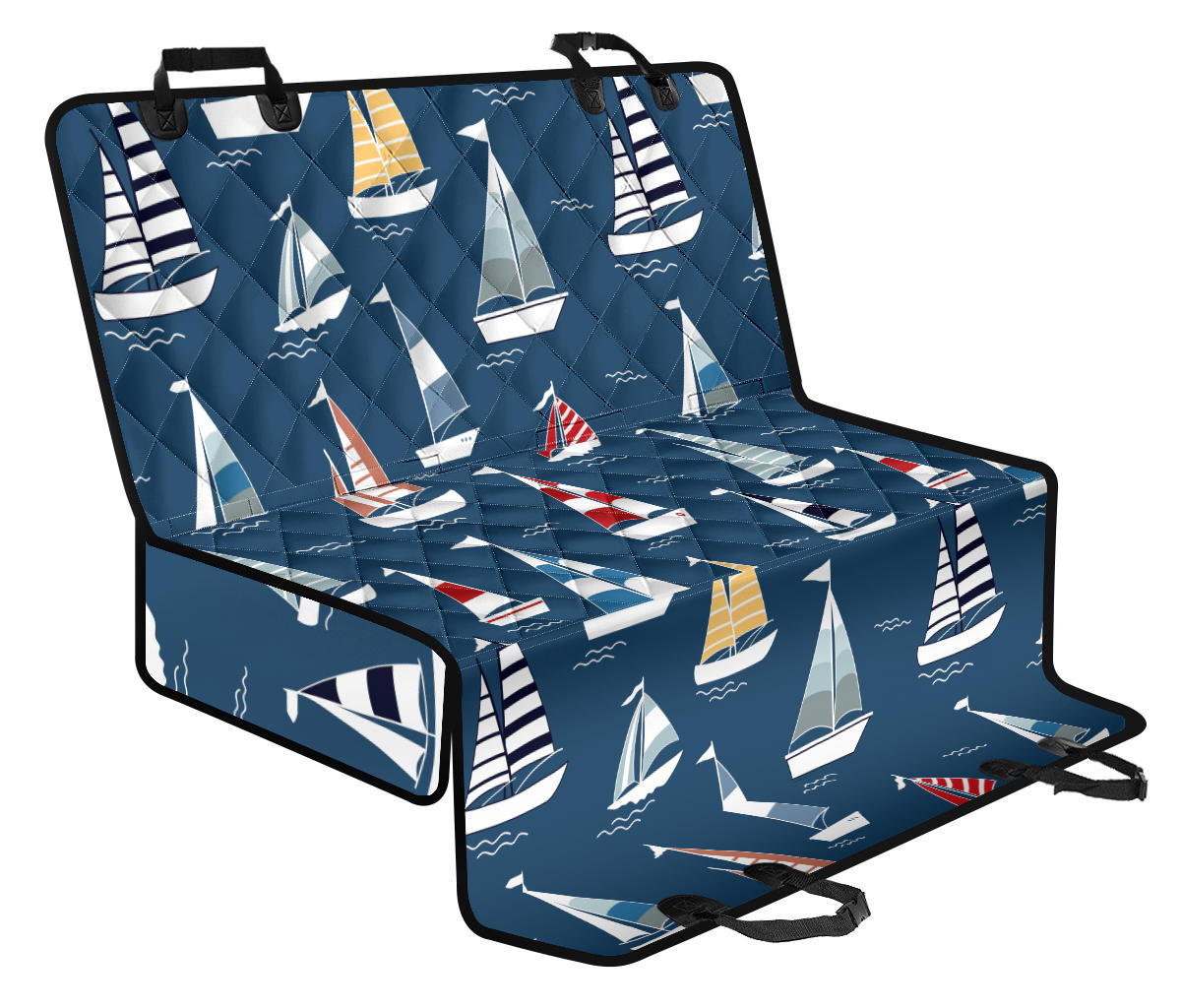 Sailing Ships Pattern Print Design A04 Rear Dog Car Seat Cover Hammock