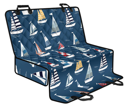 Sailing Ships Pattern Print Design A04 Rear Dog Car Seat Cover Hammock