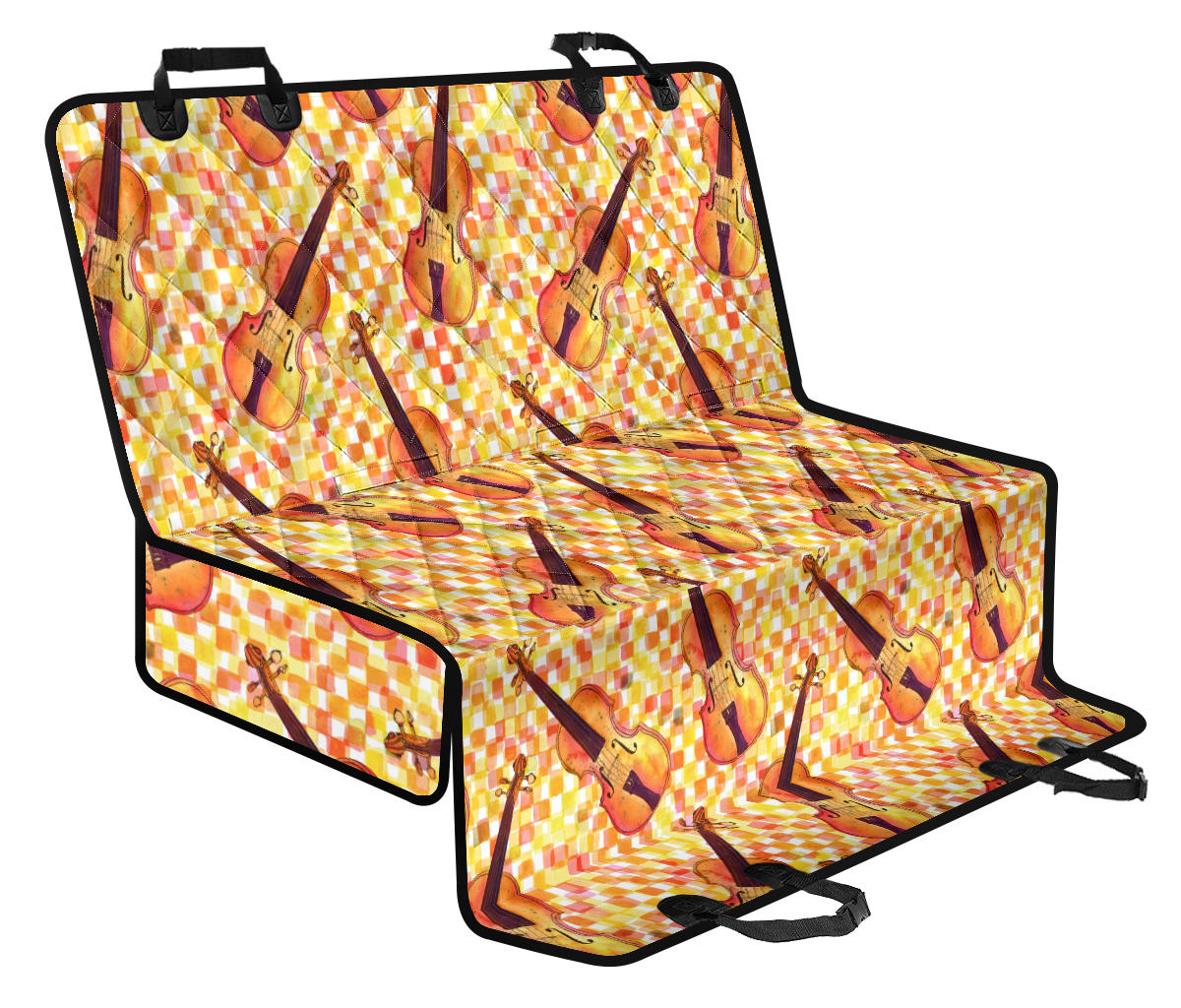 Violin Pattern Print Design 03 Rear Dog Car Seat Cover Hammock
