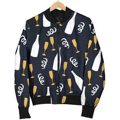 Champagne Pattern Print Design 01 Men Bomber Jacket
