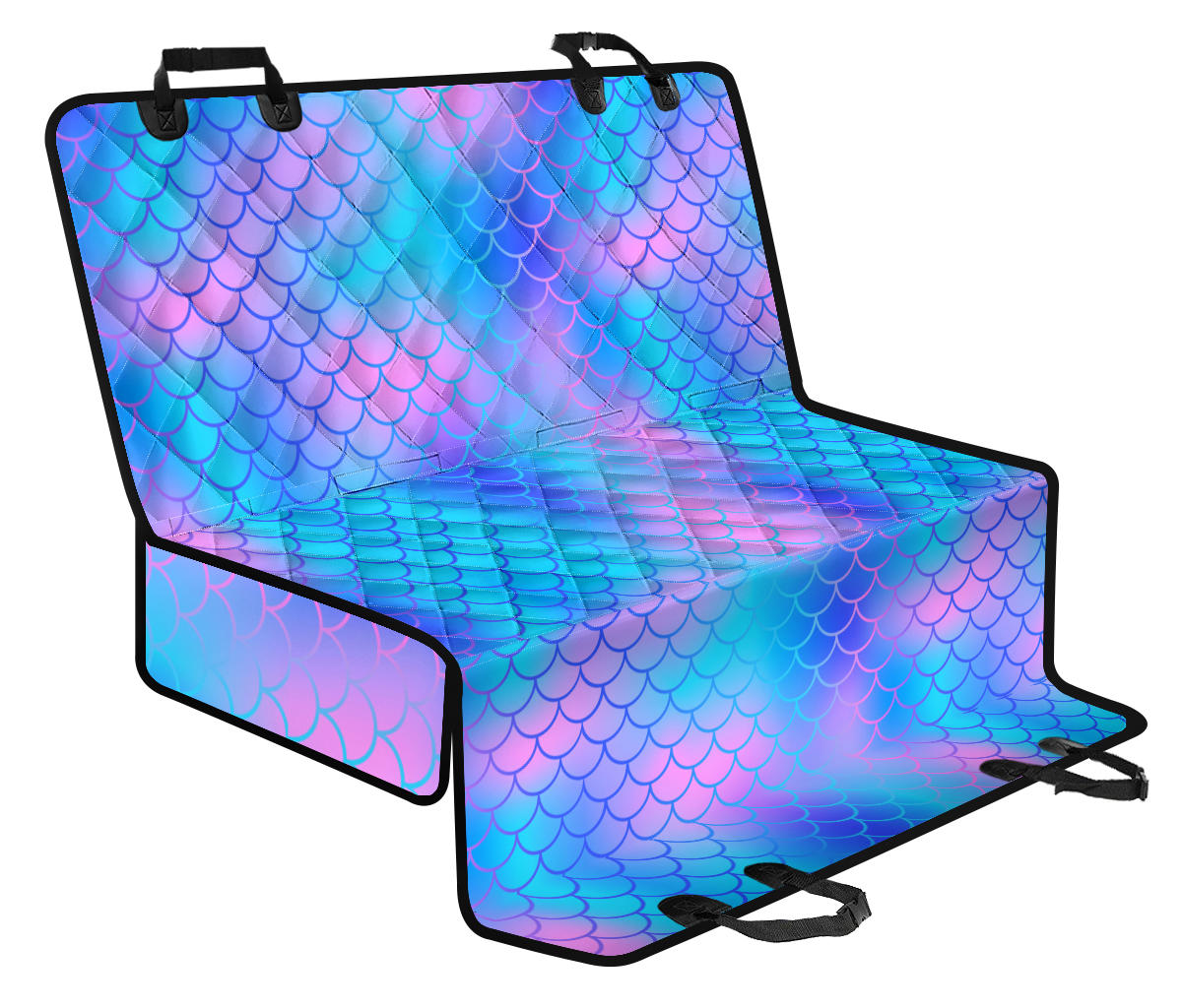 Mermaid Scales Pattern Print Design 04 Rear Dog Car Seat Cover Hammock