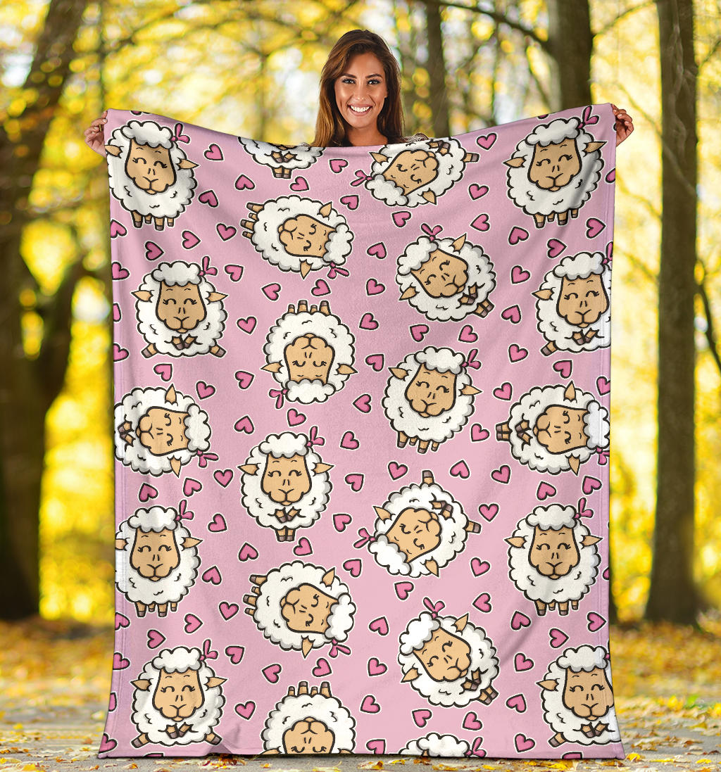 Sheep Cute Pattern Print Design 01 Premium Blanket