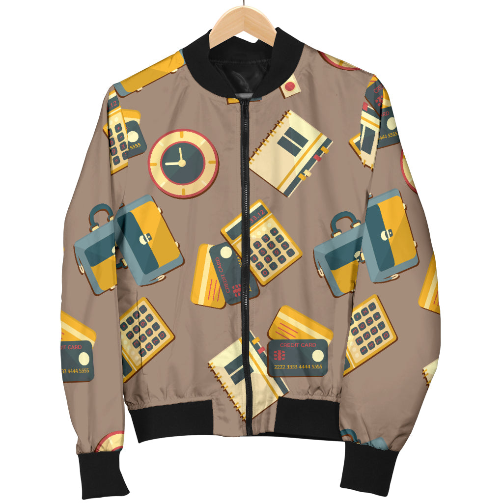 Accounting Financial Pattern Print Design 03 Men Bomber Jacket