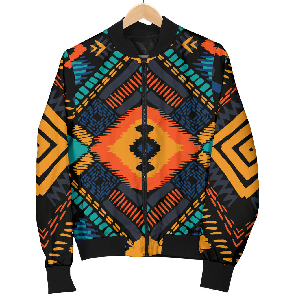 Kente Pattern Print Design 04 Men Bomber Jacket