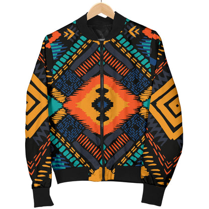 Kente Pattern Print Design 04 Men Bomber Jacket
