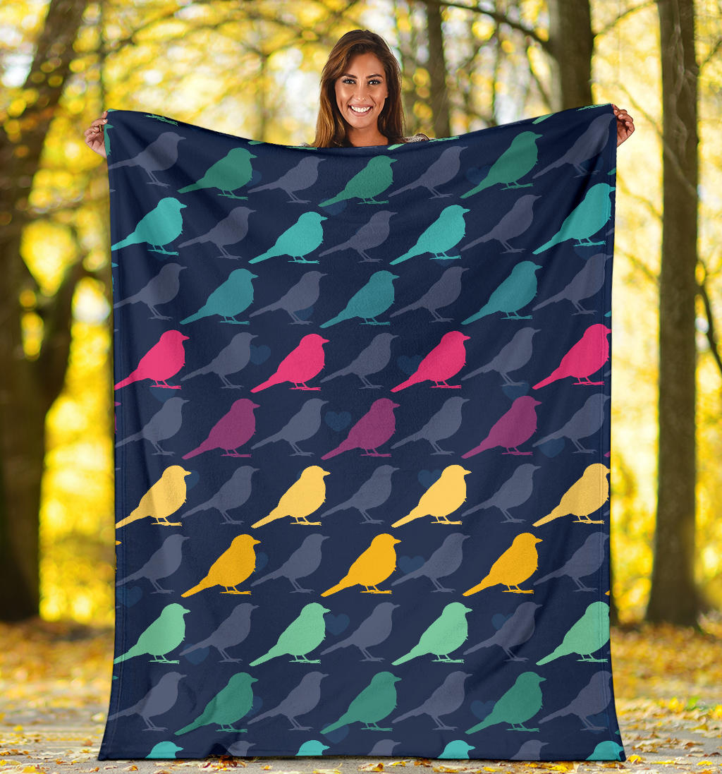 Birds Pattern Print Design 01 Premium Blanket