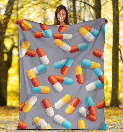 Pill Pattern Print Design A01 Premium Blanket