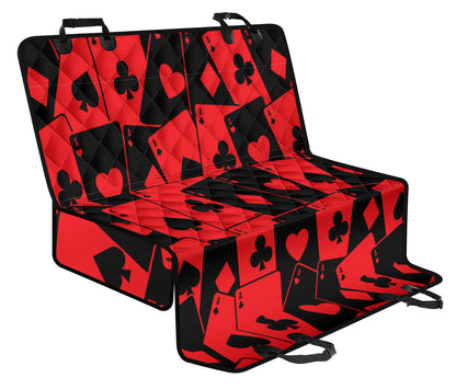 Poker Cards Pattern Print Design A01 Rear Dog Car Seat Cover Hammock