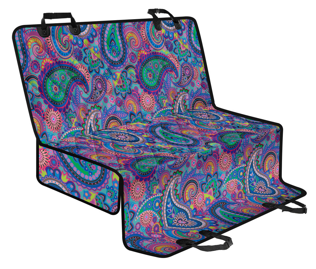 Paisley Colorful Pattern Print Design A02 Rear Dog Car Seat Cover Hammock