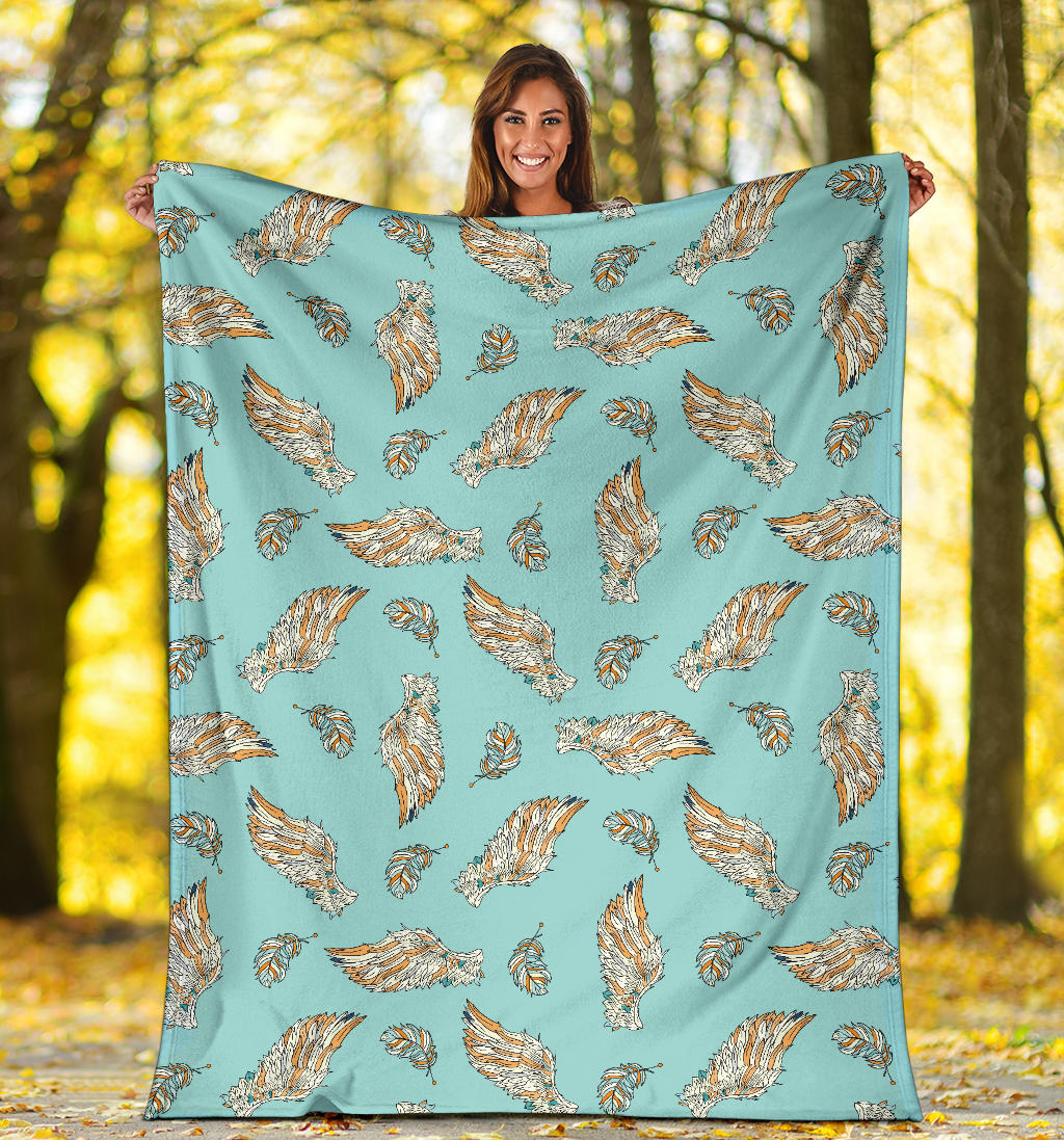 Angel Wings Pattern Print Design 03 Premium Blanket