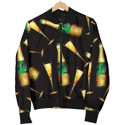Champagne Pattern Print Design 02 Men Bomber Jacket