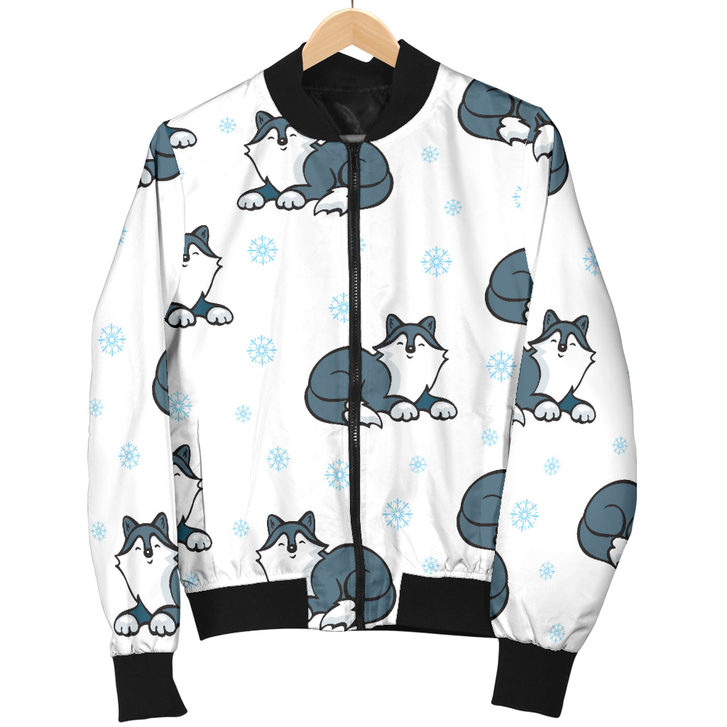 Alaskan Malamute Pattern Print Design 03 Men Bomber Jacket