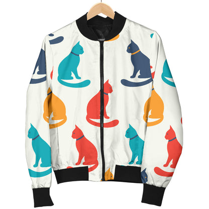 Cat Pattern Print Design 03 Men Bomber Jacket