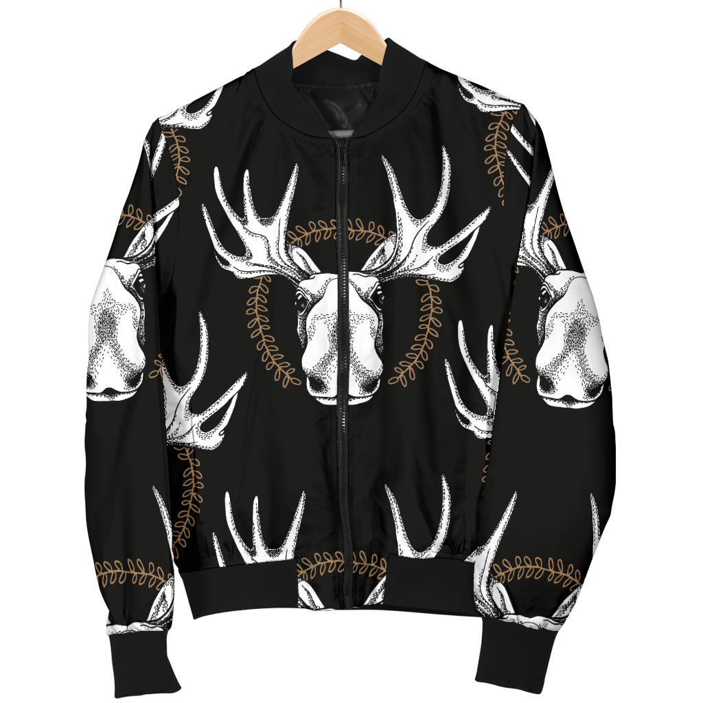Moose Pattern Print Design 02 Men Bomber Jacket