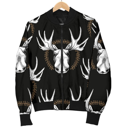 Moose Pattern Print Design 02 Men Bomber Jacket