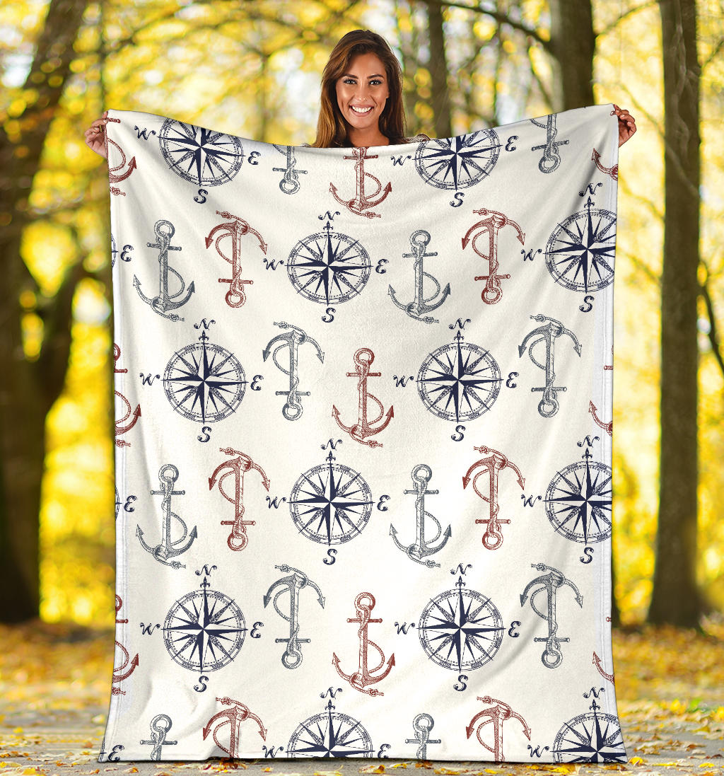 Anchor Pattern Print Design 06 Premium Blanket
